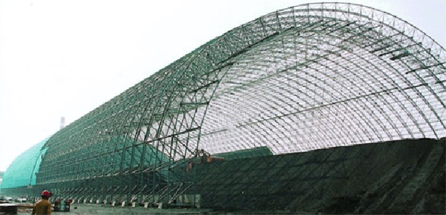 黑河热电厂螺栓球网架干煤棚